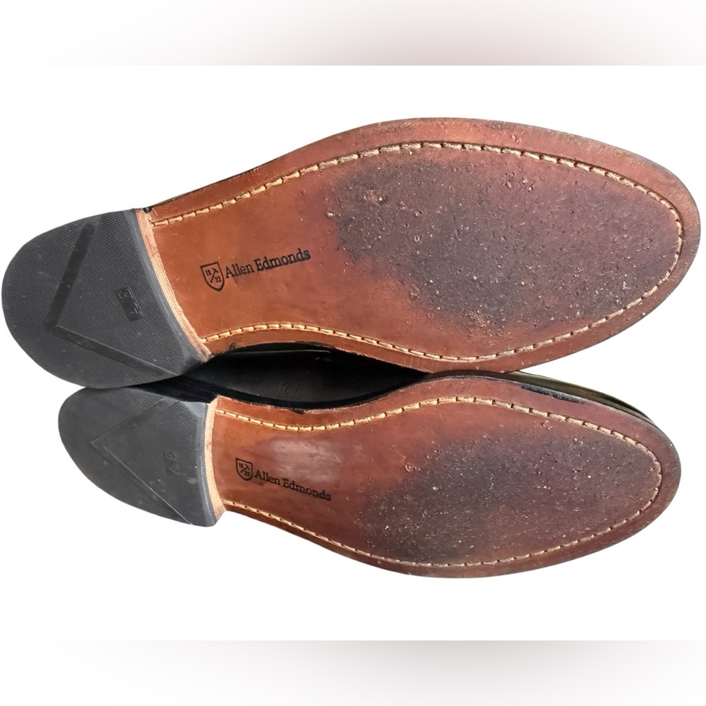 Allen Edmonds Cavanaugh fine imported leather Classic Black Loafers men 9 - Picture 8 of 12